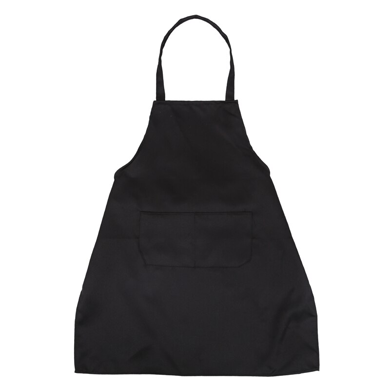 Unisex 2 Pocket Black Kitchen Apron Bib, One Size in Medium