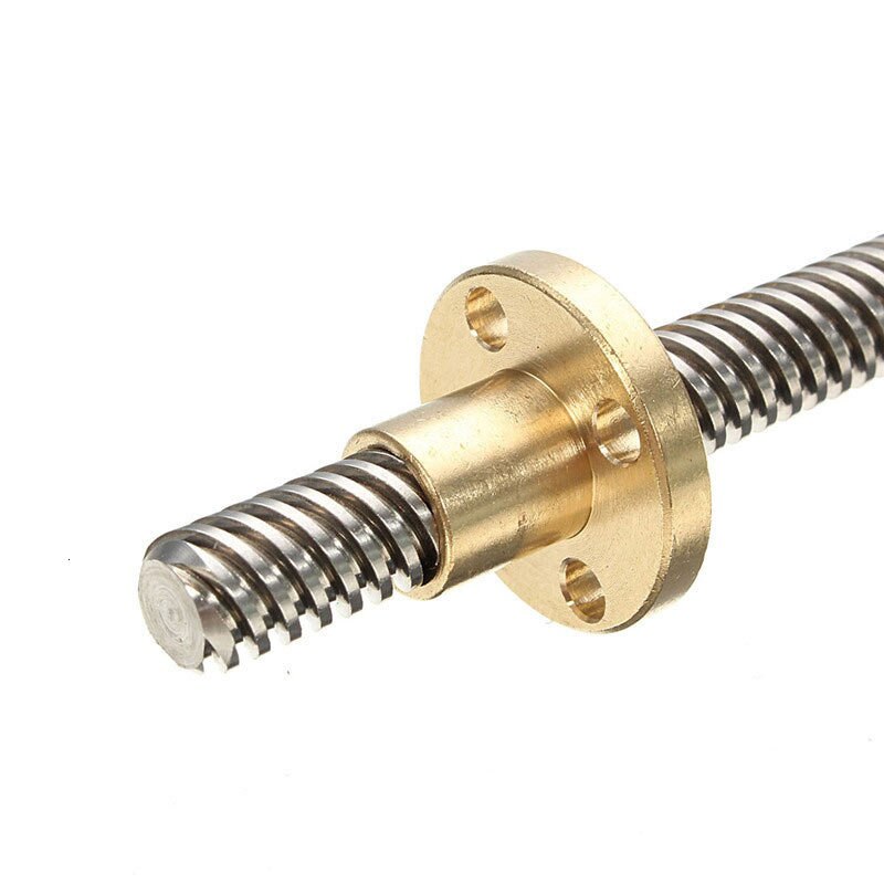 3D Printer Parts T8 Lead Screw OD 8mm Pitch 2mm 350mm 400mm 500mm with Brass Nut for Stepper Motor Threaded Rod Stainless Lead