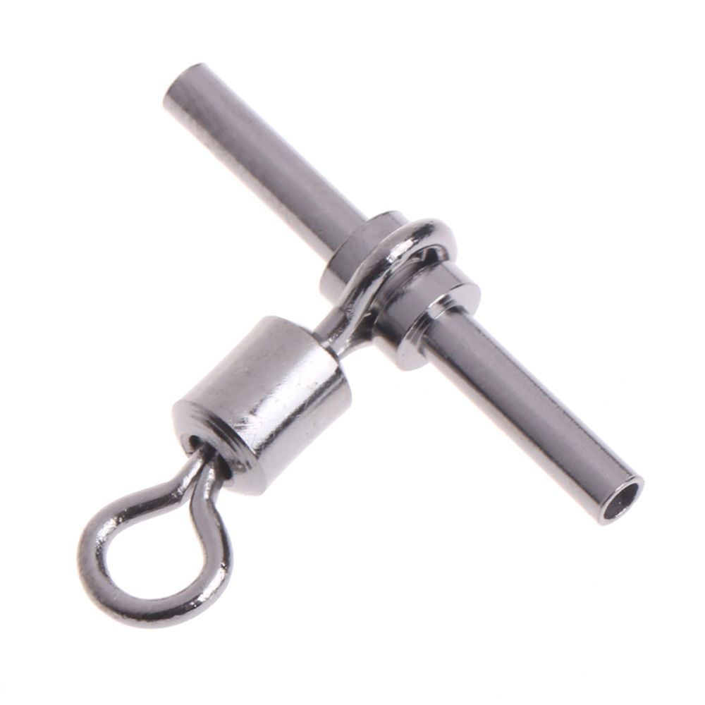 10Pcs Cross SwivelBall Bearing Fish Line Rolling Swivel Fishing Hook Connector Cross Line Crane Fishhook Connector
