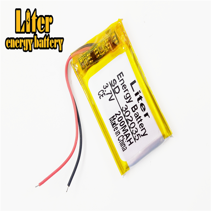 lithium Tablet polymer battery 302035 032035 3.7V 200mAh MP3 MP4 Bluetooth 3*20*35mm small stereo bluetooth GPS