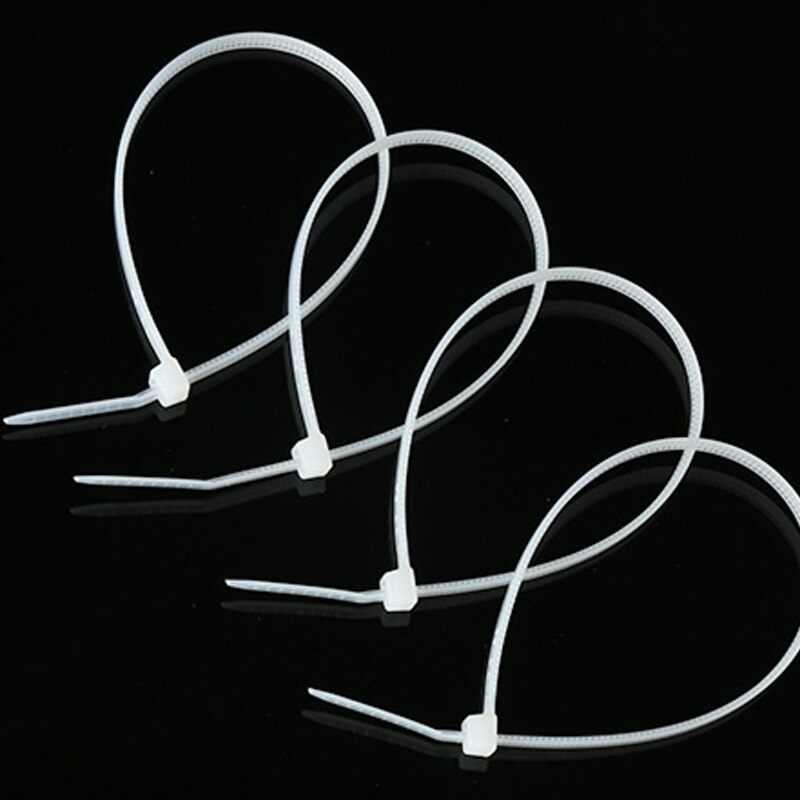 Vaste Plastic Nylon Zelfsluitende Binding Riem Wit Plastic Zelfborgende Nylon Kabelbinder Seal Plastic Gesp Band lijn