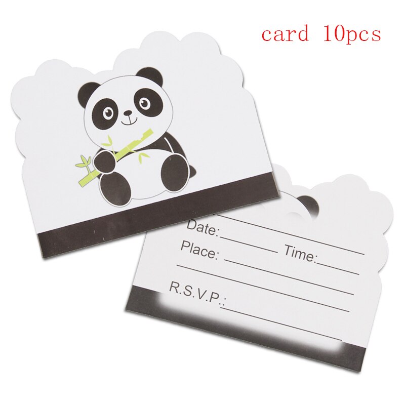 10 pièces/ensemble Panda thème fête papier bannières drapeau bébé douche enfants joyeux anniversaire fête décor papier fanion vaisselle jetable: card X 10pcs