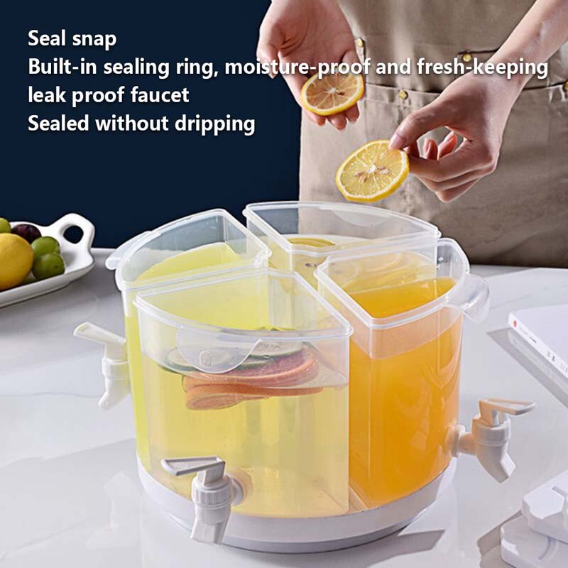 5.5L Rotatable Cold Water Kettle Household Beverage Distributor Fruit Teapot Cold Water Bucket Cold Water Kettle Drinking Set