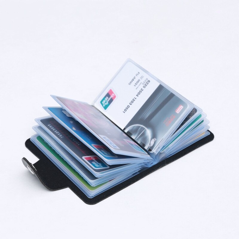 PU Leather Business ID Credit Card Holder Pocket Case Purse Wallet Organizer M5TE