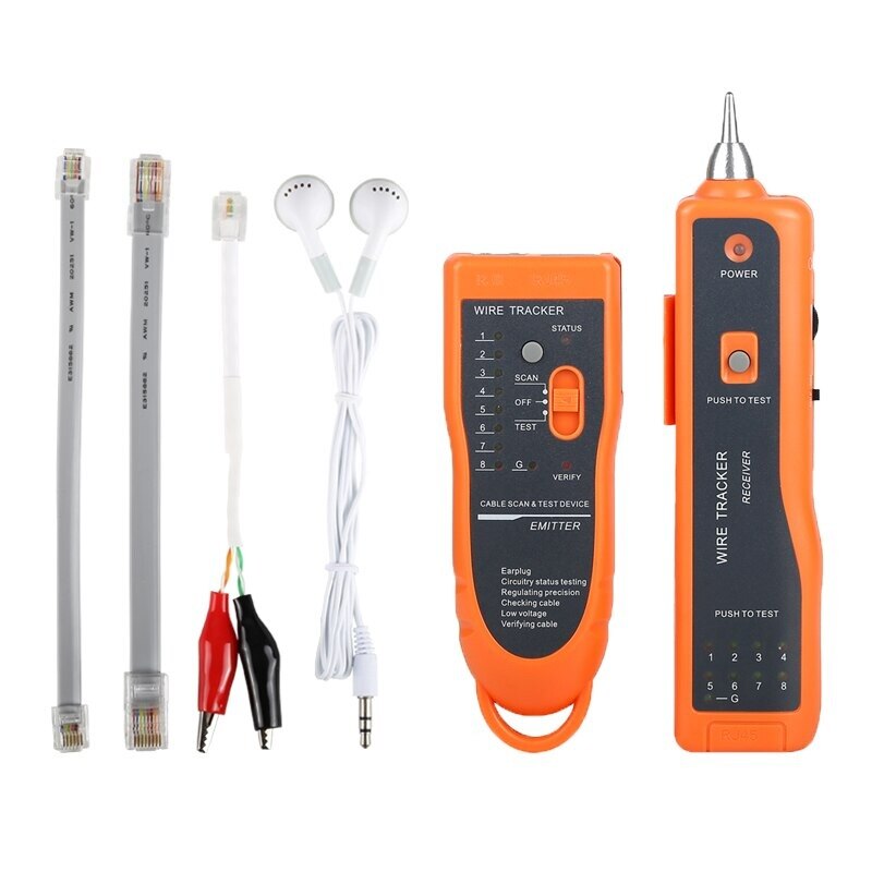 Lan Netwerk Kabel Tester Cat5 Cat6 RJ45 Utp Stp Detector Line Finder Telefoon Wire Tracker Tracer Diagnose Tone Tool kit: NO with bag