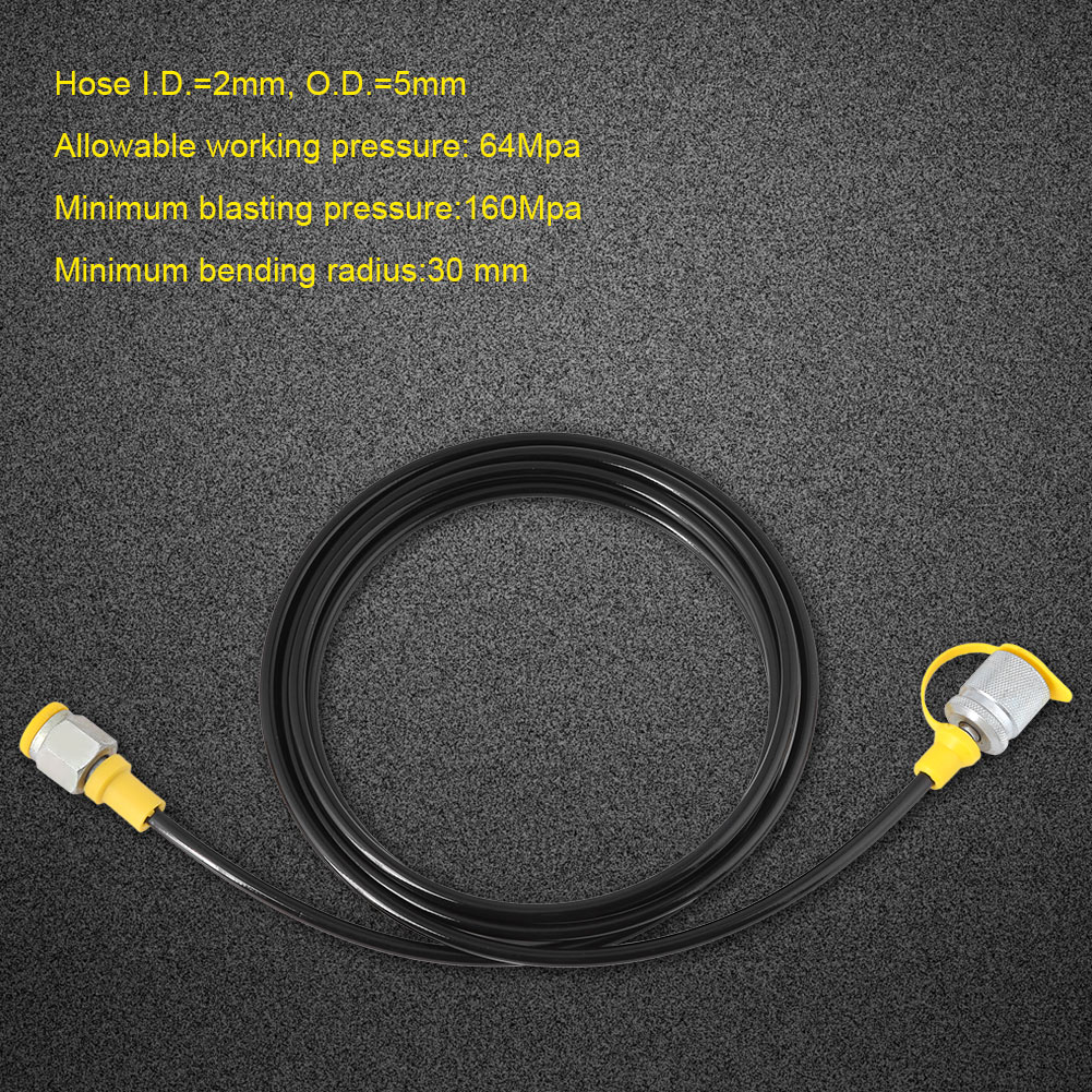 1PC 64MPa 2M/6FT M16-M16 Hydraulic Pressure Test Hose Female Liquid Hydraulic Test Hose Black End Gauge Connecting Cable