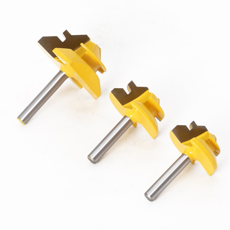 Broca para ranuradora de inglete Tenon, 1 Uds., 1/4, 6mm, vástago de 45 grados, fresa para grabado y corte de madera, herramienta para carpintería