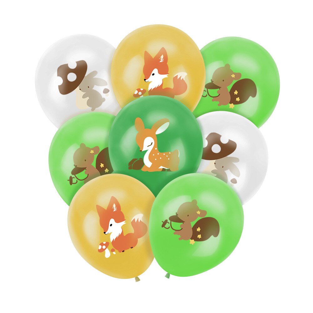 Cartoon Bos Dieren Ballonnen Verjaardagsfeestje Decoratie Vlag Vos Eekhoorn Ballonnen Jungle Dieren Ballonnen Verjaardagslevering