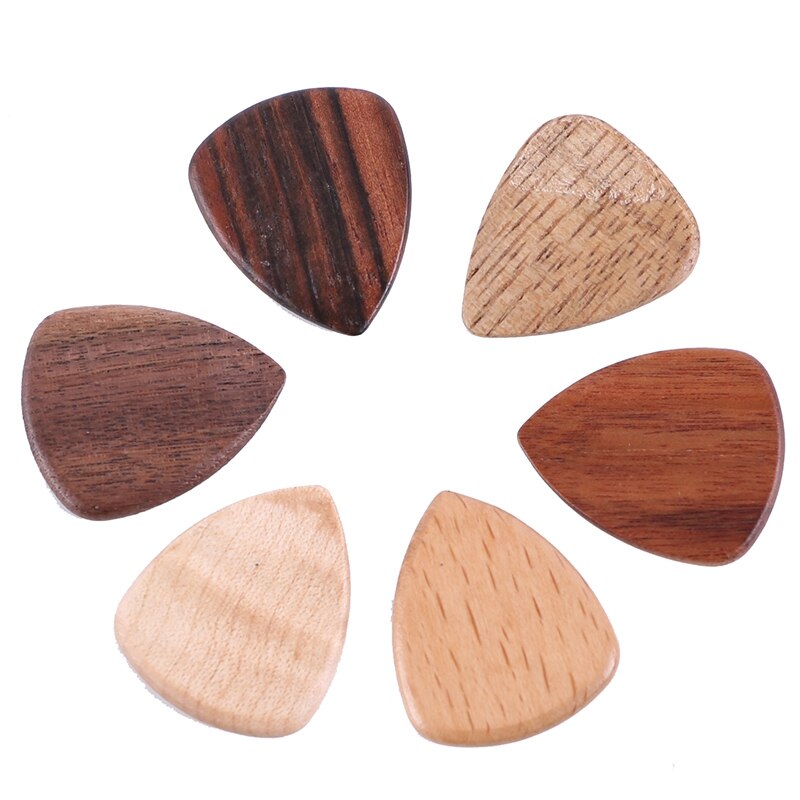 6Pcs Solid Wood Guitars Picks Plectrums Picks Finger Guitarra Picks for Musical Instrument Guitar Accessories