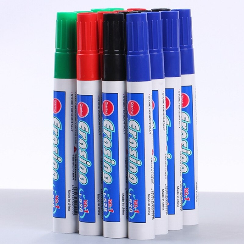 Rotuladores borrables de pizarra blanca para niños, bolígrafos de vidrio para dibujo, oficina, Reunión, escuela y profesores, varios colores, 4 unidades