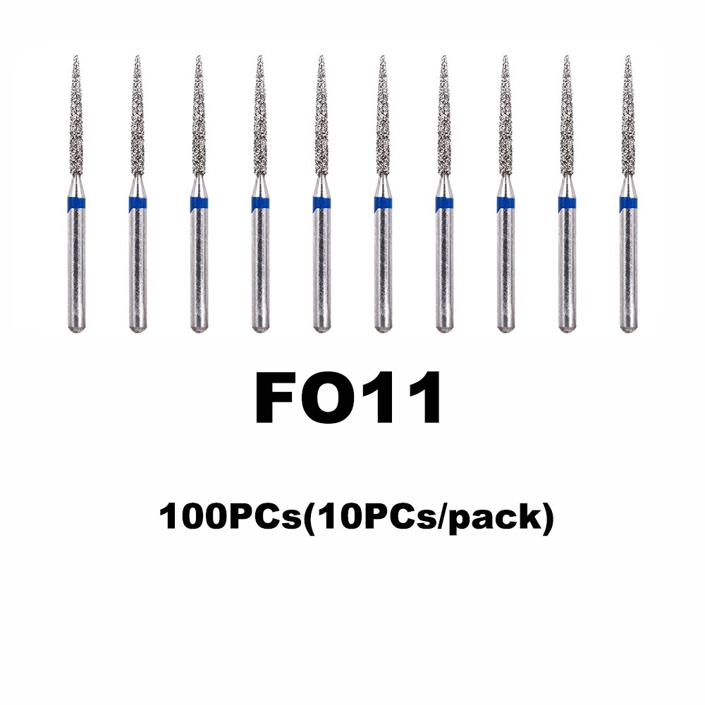 100PCs Dental Diamond Burs Drill Dentistry Burs Dia-burs for High Speed Handpiece Handle Diameter 1.6mm Dentist Tools BR31 FO32: 100PCs FO-11