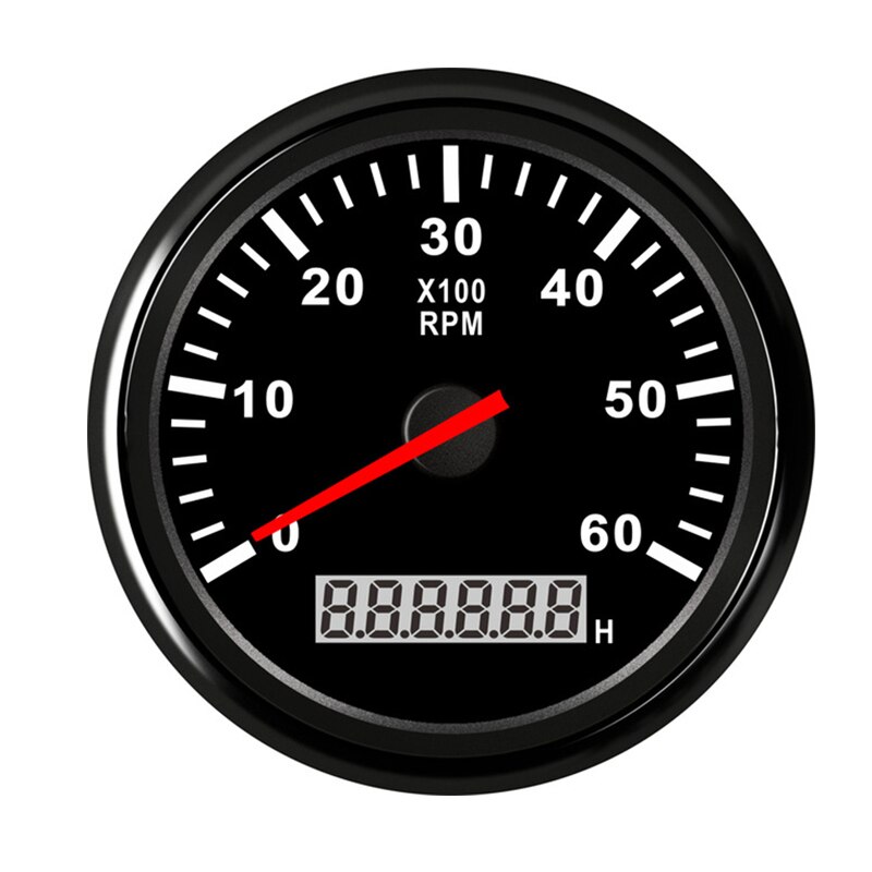 85mm Auto-Tachometer 6000 RPM Diesel- Tachometer Mit LCD Betriebsstundenzähler verrotten Hintergrundbeleuchtung Für Stiefel Marine Zubehör12V 24V