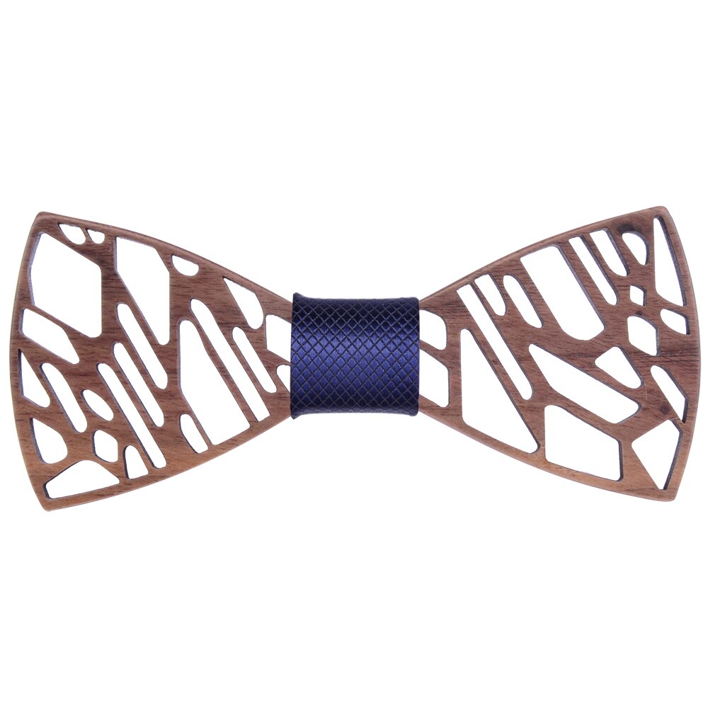 noyer en bois nœud papillon hommes irrégulier Floral creux sculpté bois noeud papillon costume Shrit robe de mariée accessoires Grvata cravate: 07
