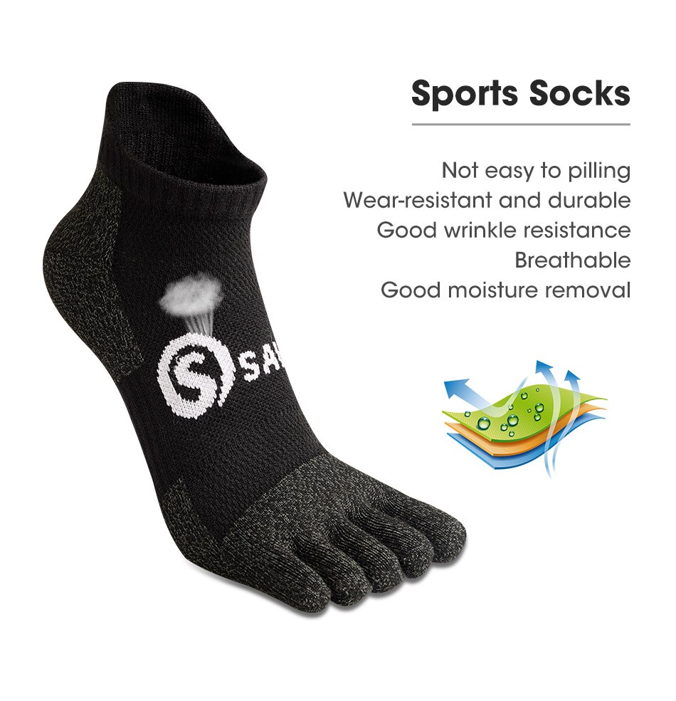 Savior – chaussettes de sport hygroscopiques pour hommes et femmes, en Fiber de cuivre, à cinq doigts, pour Marathon,