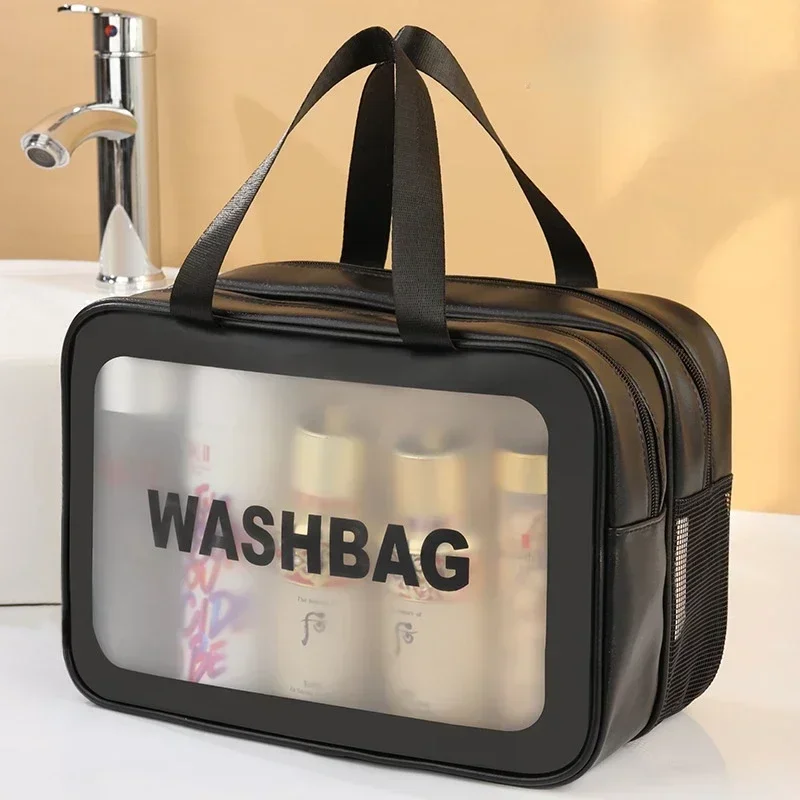 Thick Dry-Wet Separation Partition Toiletry Bag Portable Double-Layer Cosmetic Storage Bag for Travel, Beach, Pool Bathing