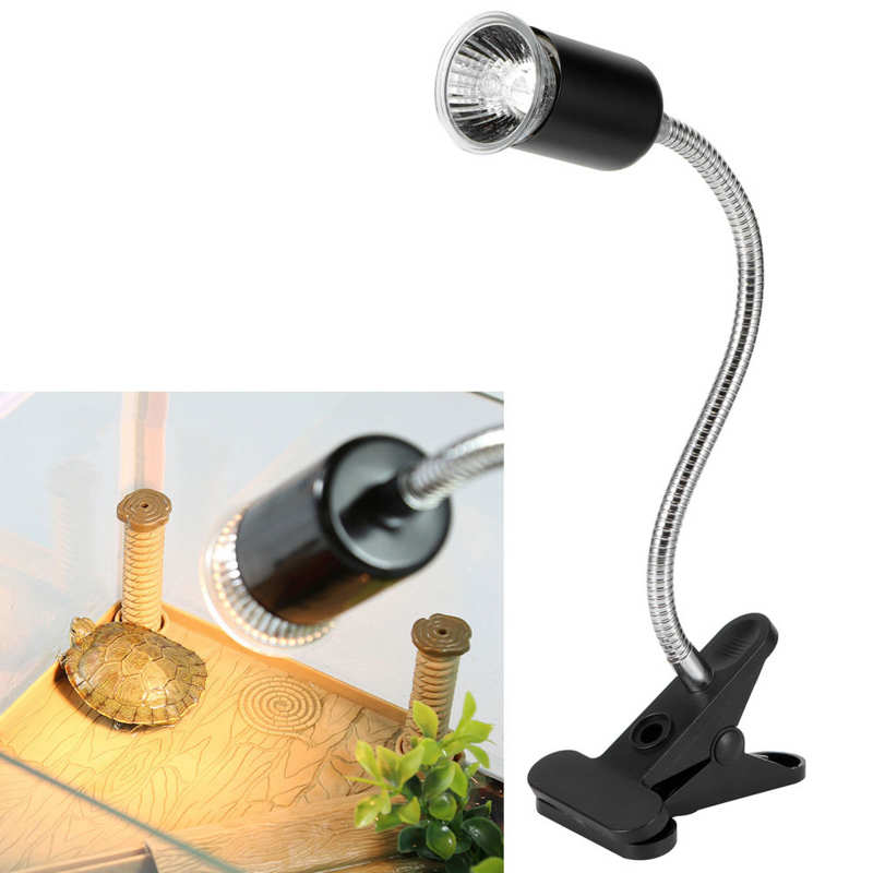 25W Reptile Heat Lamp Clip On Aquarium Amphibians Tortoise Basking Lamp With 360 Degree Twist Flexible Hose Bright Sunlight
