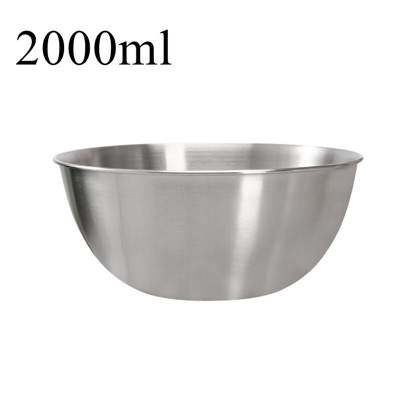 304 Edelstahl Salat Schüssel Küche Metall Verschachtelung Lebensmittel Lagerung Schalen einstellen Kochen Gemüse Obst Ei Mischen Schüssel: 2000ML