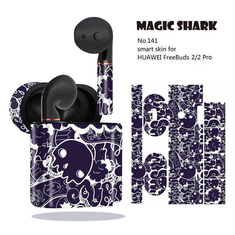 Magie Shark Graffiti Schädel Wasserdichte PVC Keine Verblassen Fall Abdeckung Aufkleber für Huawei Freebuds 2 2 Pro 136- 145: 141