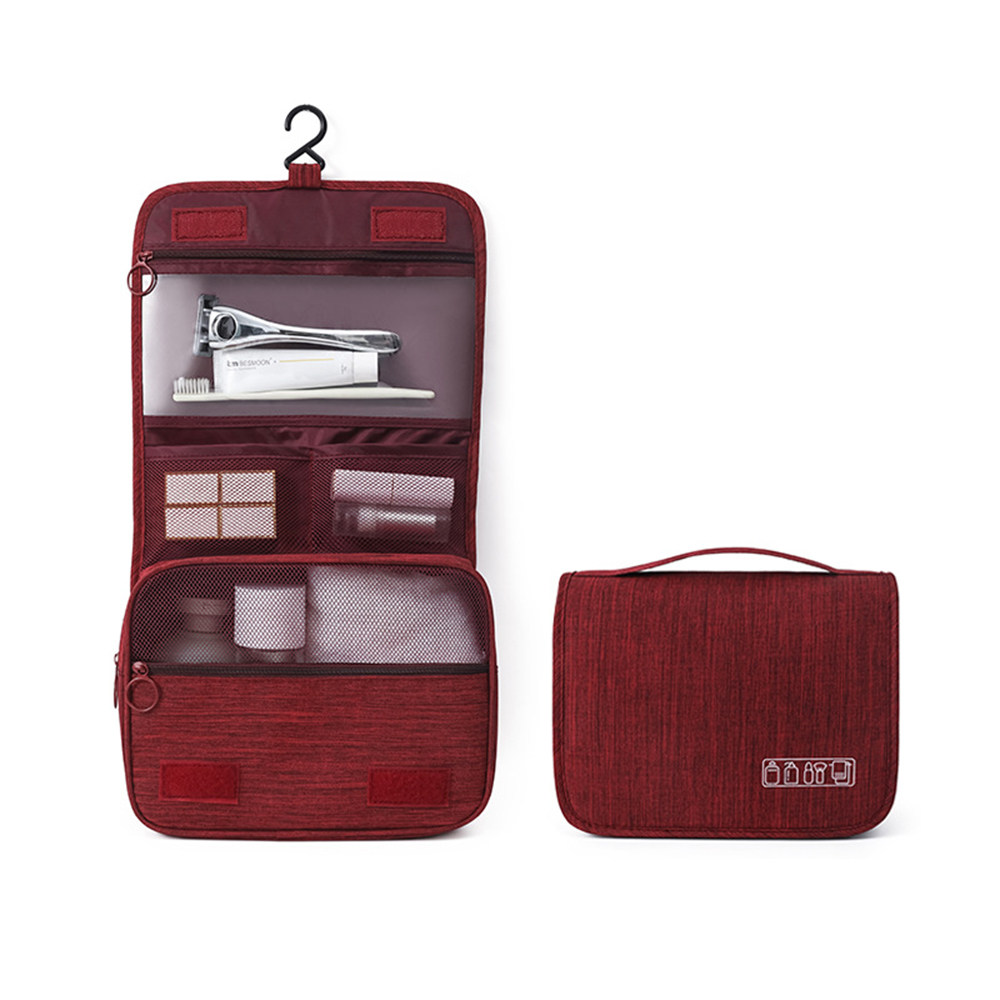 Oxford Fabric Men Business Portable Storage Bag Toiletries Organizer Women Cosmetic Bag Waterproof Hanging Travel Wash Pouch: Burgundy
