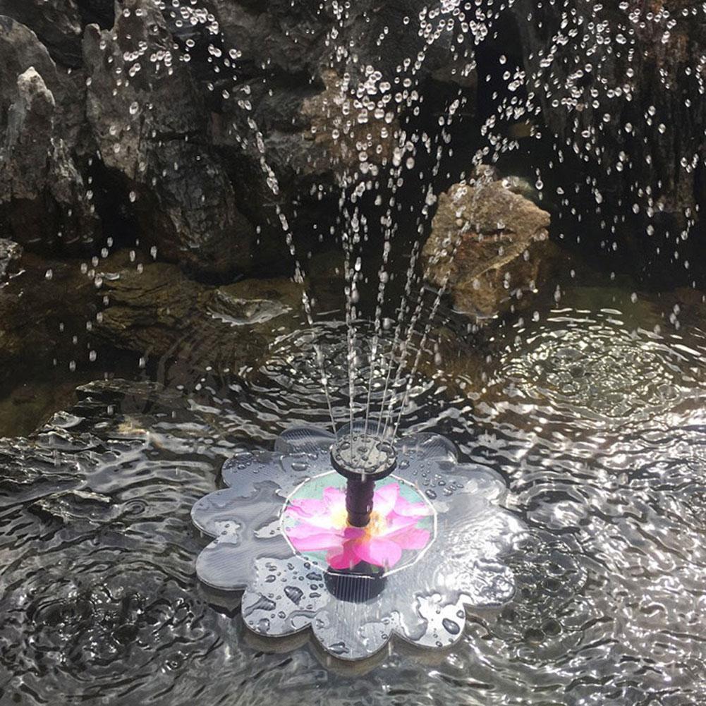 Floating Solar Water Fountain Lotus Pattern Solar Panel Bird Bath Floating Water Fountain Pump Garden Pond Decor