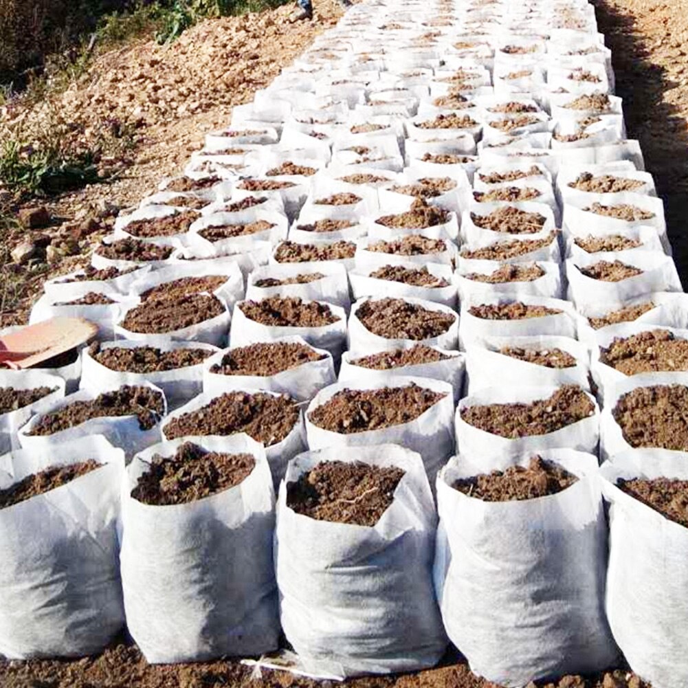 100pcs Biodegradable Seed Nursery Bags Non Woven Nursery Flower Pots Vegetable Transplant Breeding Pots Garden Planting Bags