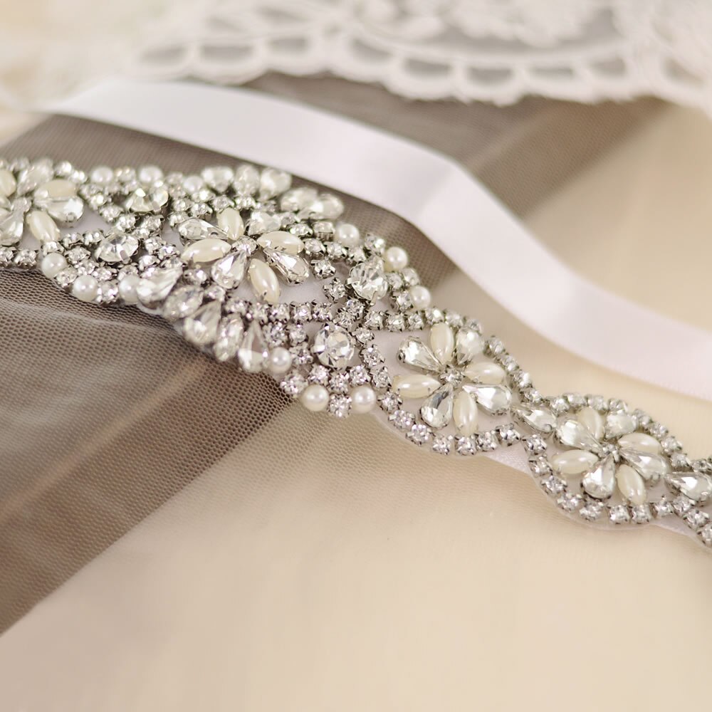 S161-S Luxe Bruid Jurk Riemen Met Strass Bruids Bruiloft Accessoires Riem Voor Vrouwen Trouwjurk Parel Riem Formele Riemen