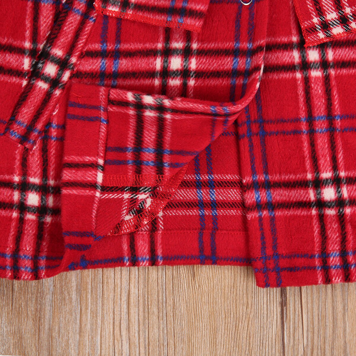 Red Plaid Girl Shirt Toddler Kids Child Blouse Xmas Casual Long Sleeve Top Button Pocket Children Stand Collar