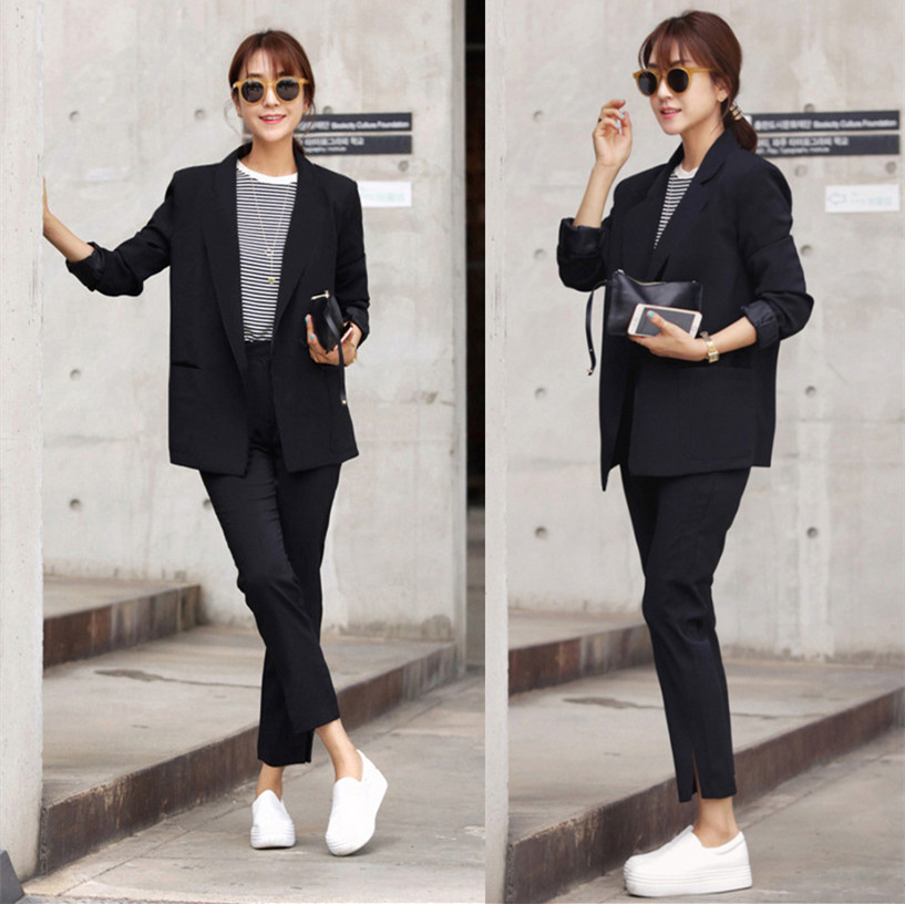 Women's suit female spring and autumn office ladies OL uniform two / piece suit