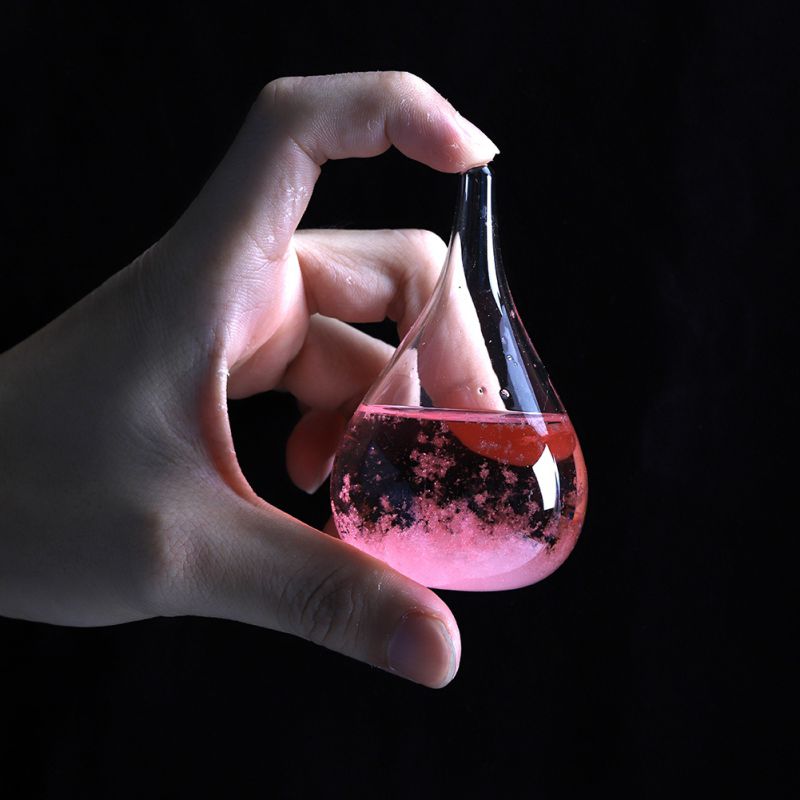 Stilig skrivebord værmelding vann glass flaske barometer flasker værstasjon #24: Rosa