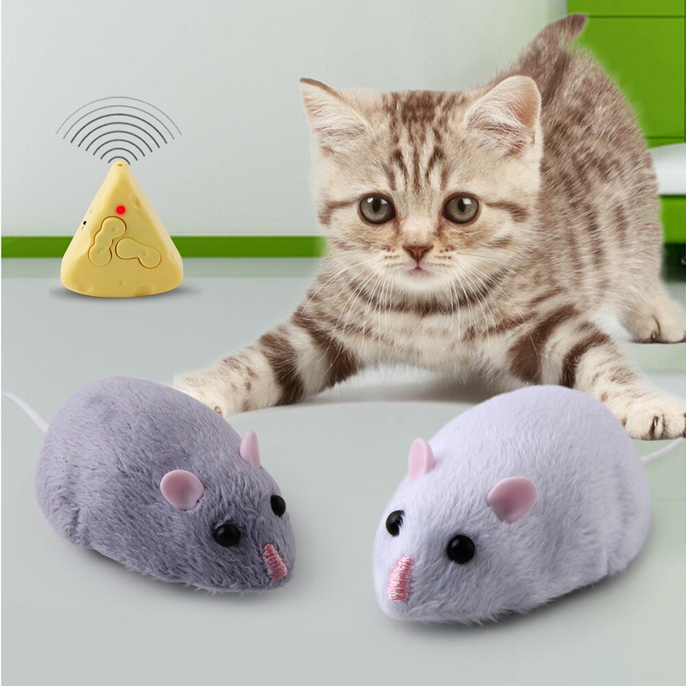 Wireless Electronic Remote Control Rat Plush RC Mouse Toy Flocking Emulation Toys Rat For Cat Dog Joke Scary Trick Toys