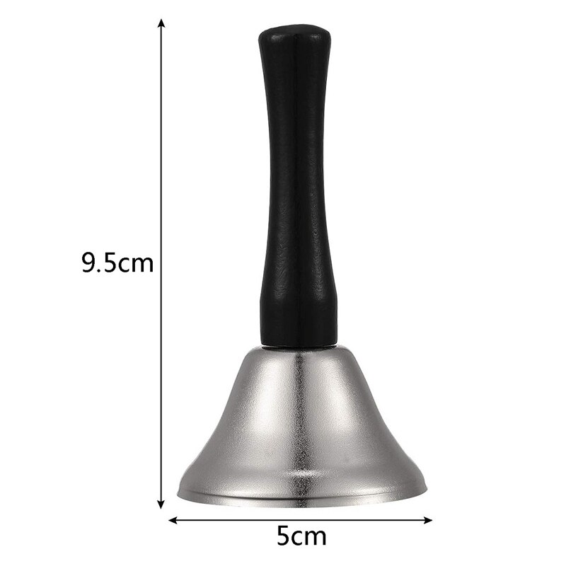 24 stuks handbellen zilver stalen service handbellen zwarte houten handgreep diatonische metalen bellen muzikale percussie (nikkelwit)