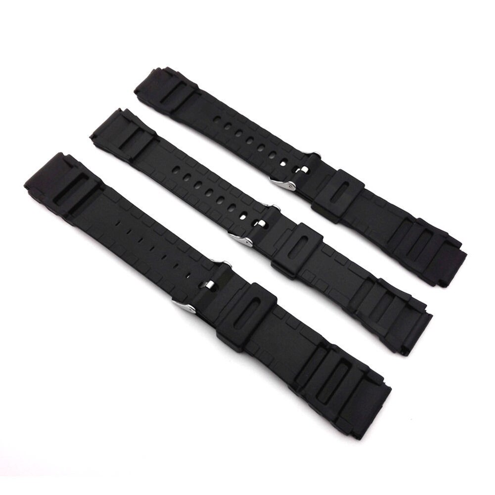 18-22mm Men Black Silicone Rubber Waterproof Sport Wrist Watch Band Strap