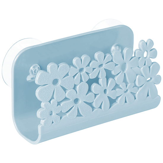 Estante de secado para cocina y baño, portaesponjas con ventosa, soporte para fregadero, fregadero, almacenamiento de jabón: blue