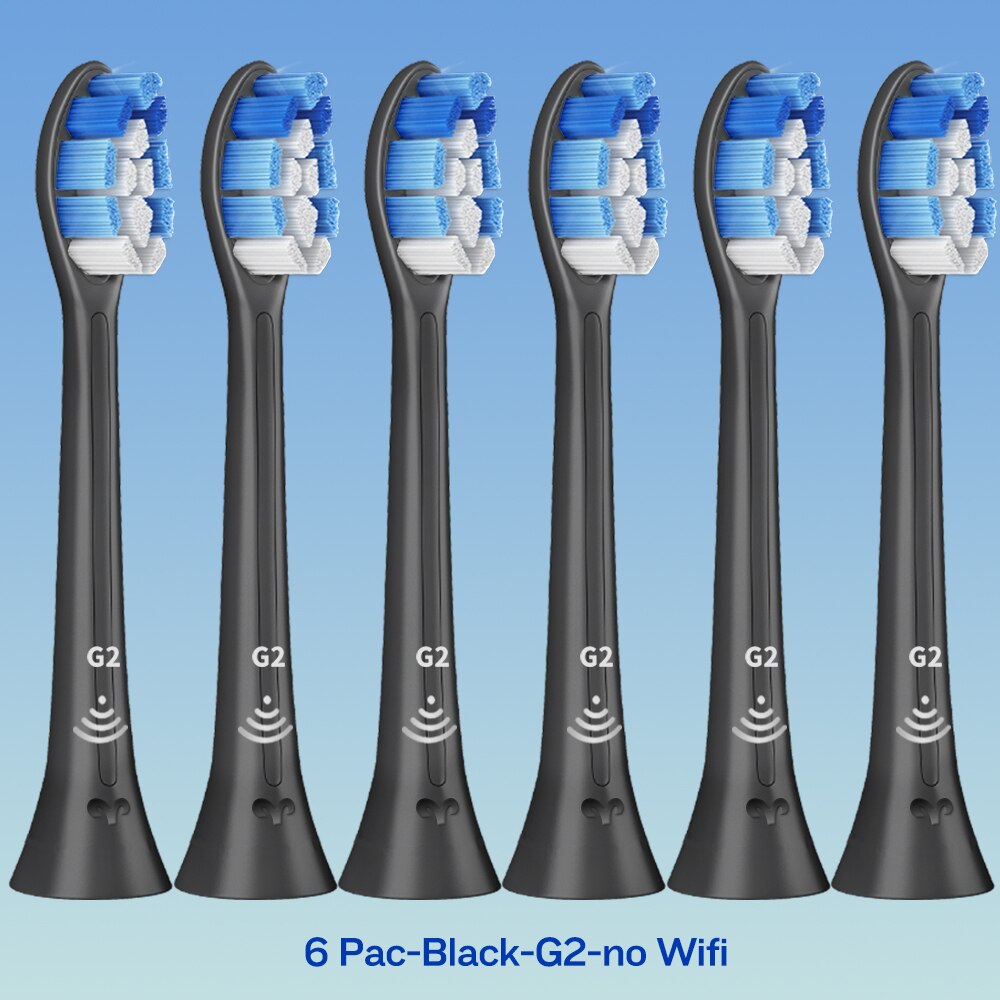 W2 DiamondClean Toothbrush Heads for Phillips Sonicare Electric Toothbrush HX9023 HX6024 HX3220 HX6250 HX6530 HX6730 HX8911: 6-BK-G2-no Wifi