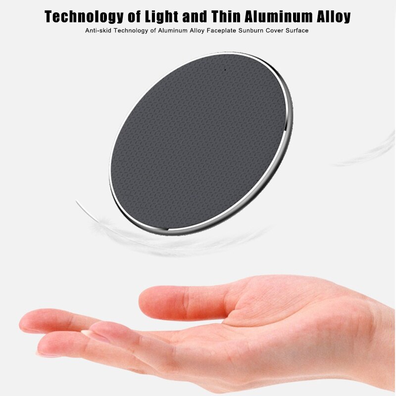 Caricatore Wireless Qi Veloce Pad Dock Alluminio Portatile per iPhone 11 Pro XS Max X