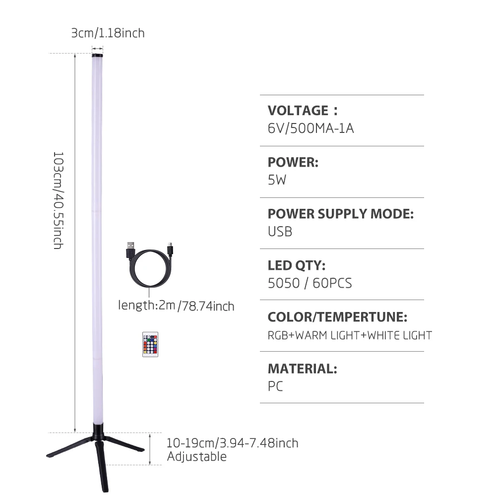 1pc rgb gulvlamper rgb hjørnegulvlampe soveværelse stemningsbelysning skandinavisk stil farveskiftende dæmpbar blød belysning led