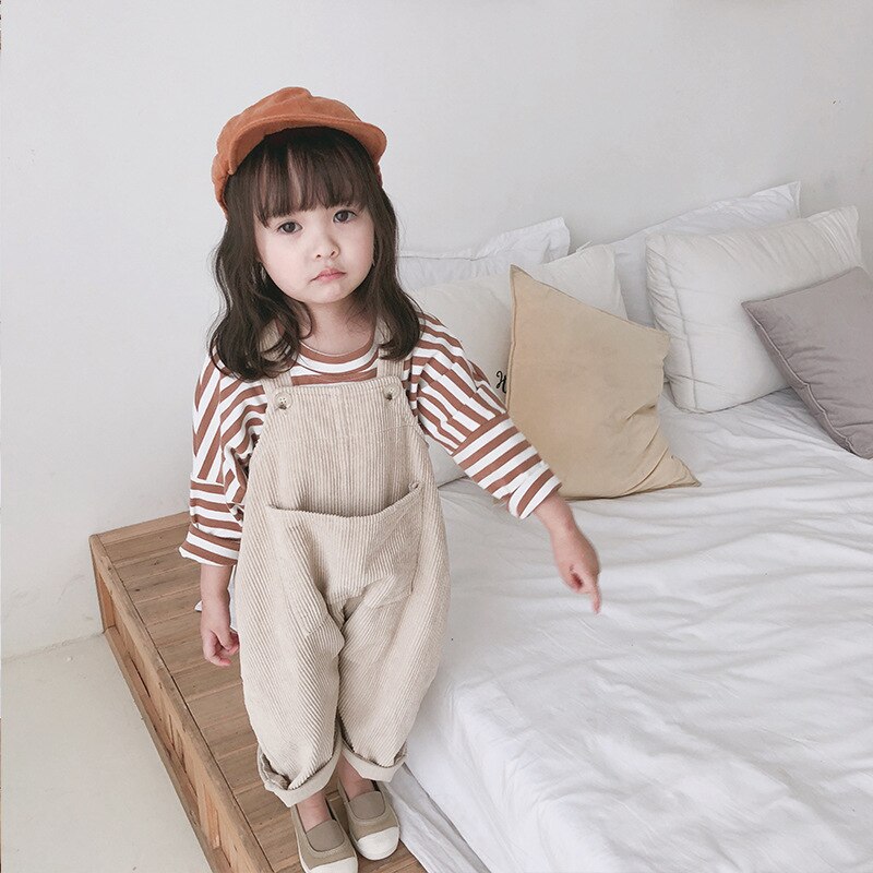 Lente Meisjes Koreaanse Kinderkleding Kinderen Corduroy Corduroy Overalls Bib Overall Kids Broek
