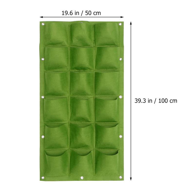 Suporte de plantas para parece, saco verde de plantio de vegetais com 9 18 49 72 bolsos, jardim vertical, material doméstico: 18 pockets