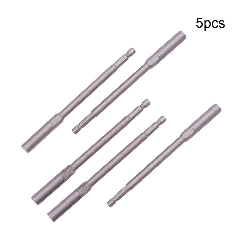 1/4 " drev 7 ~ 17mm sekskantede fatninger 150mm totallængde metalstødmøtrik sætter driver socket bit håndværktøjssæt 1 ~ 5 stk.