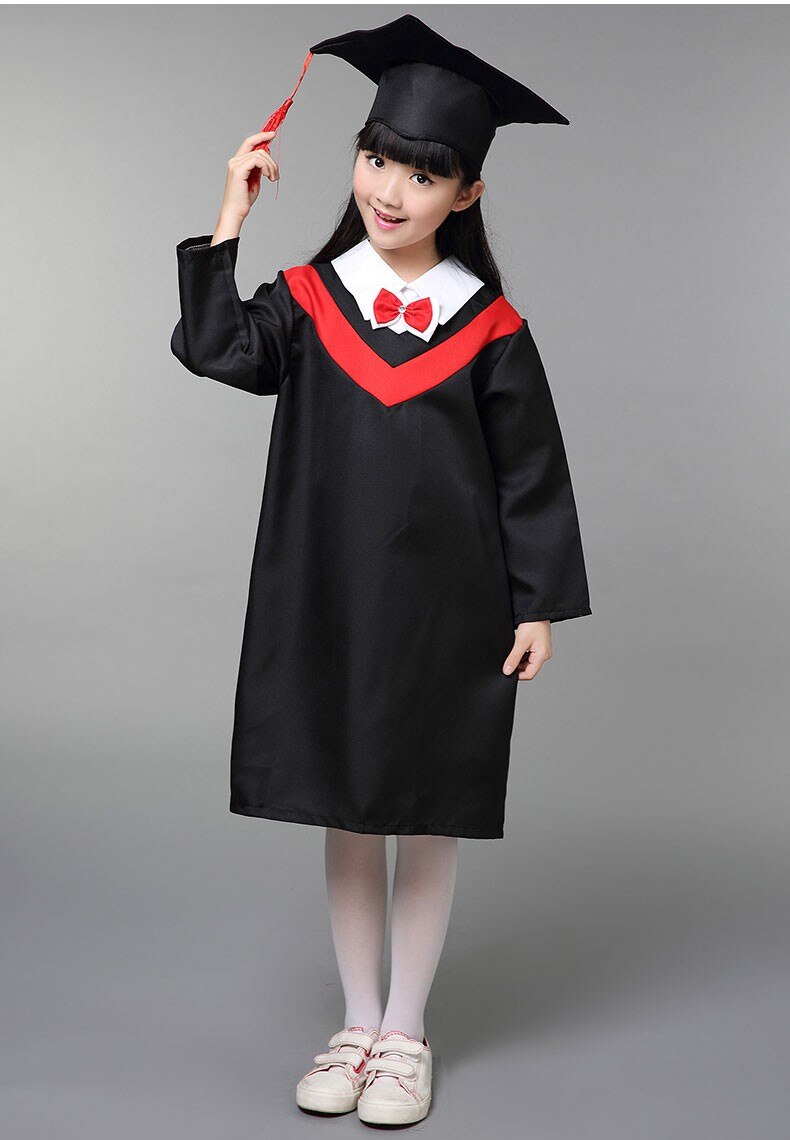 Ropa académica para niños, uniformes de Doctor y escuela, trajes de graduación para chico, disfraces de estudiantes, traje graduado para niña y niño: Rojo / 140cm