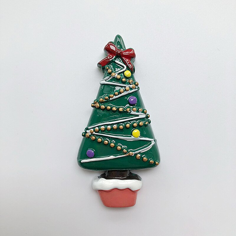 Aimants de réfrigérateur pour décoration de noël, accessoires en résine pour père noël, bricolage, ornements pour la maison,: Christmas tree D