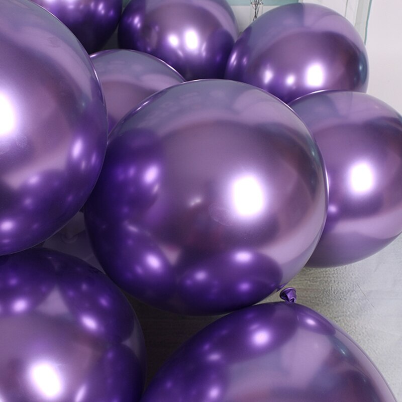 50pcs 10/12inch Chrome Metallic Latex Balloons Metallic Globos Inflatable Helium Balloon Birthday Party Decor Wedding Balloon