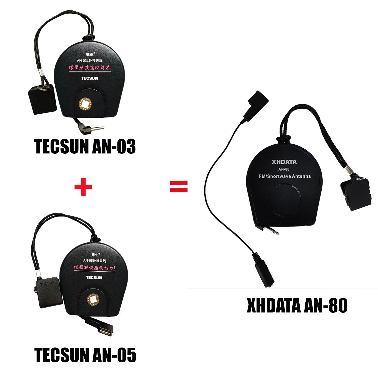 Antena zewnętrzna XHDATA AN-80 Pasuje do wszystkich radia TECSUN i radia innej marki Poprawia jakość słuchania