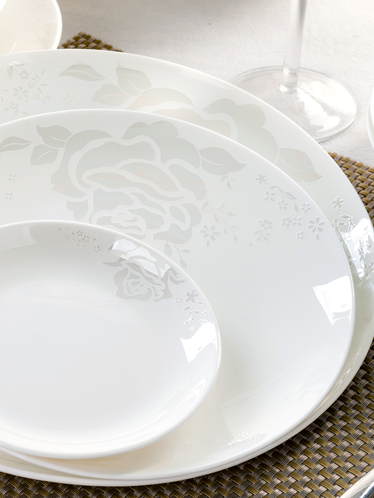 Bone Porcelain Plate Vegetable Plate Household Western Plate Fish Plate Soup Plate Tableware Ceramic Japanese Plate