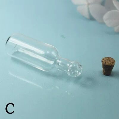 1 stk mini glassflaske vin som ønsker glassflaske med kork hetteglass anheng håndlagde funn sjarmer søt glassflaske krukker dekor: C
