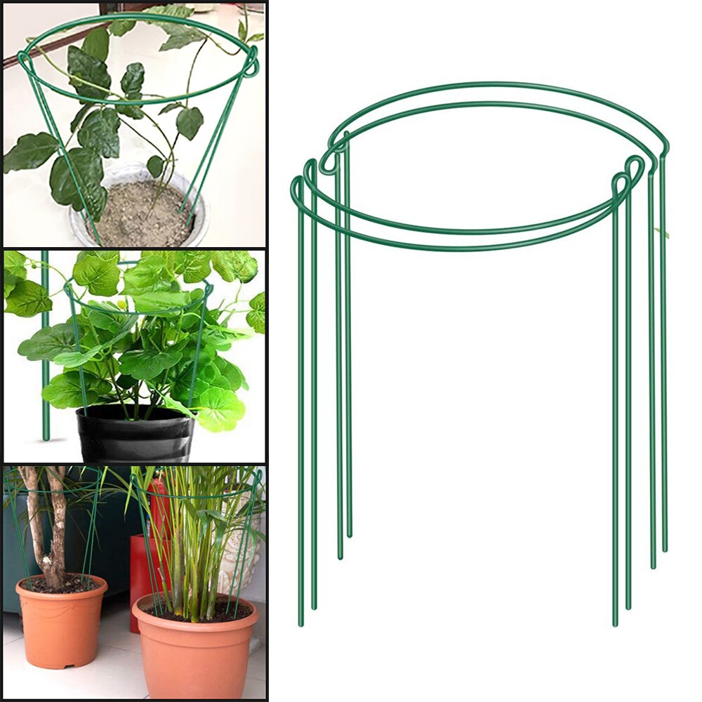 8pcs Flowers Vine Plant Support Stake Garden Stakes Plant Ring Border Support Green Plant Cage Supports Lily Peony Orchid
