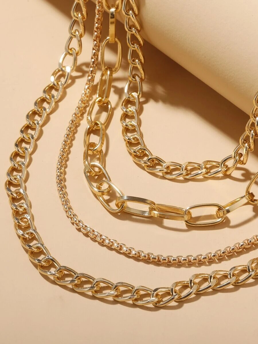 Multilayer Boho Sieraden Geometrie Ketting Punk Ketting Gouden Kleur Unquie Vrouwen Mode Lange Ketting Kettingen X0125