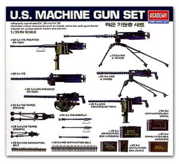 Academy AC13262 1/35 US MACHINE GUN SET model kit