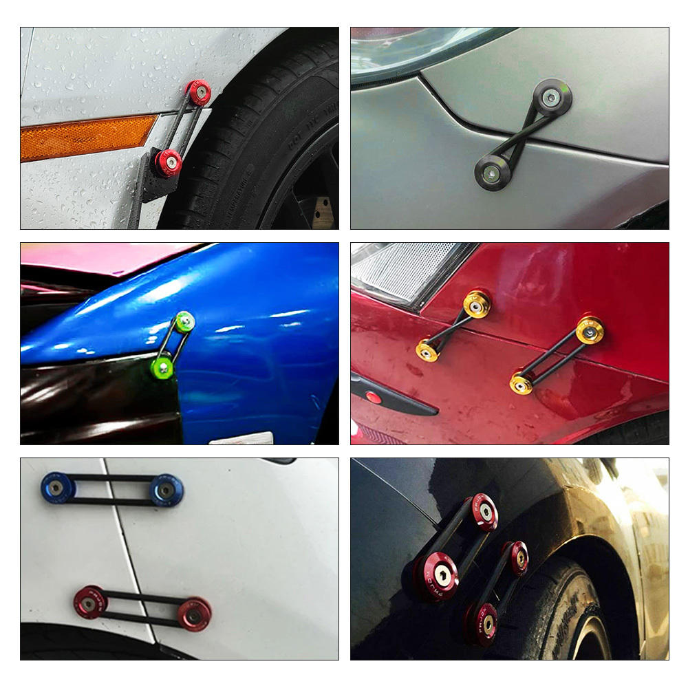 Sujetadores de liberación rápida de aluminio, cubierta de escotilla de parachoques delantero y trasero, hebilla de fijación envolvente, piezas de automóvil universales