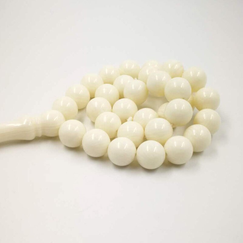 Résine Tasbih grande taille Imitation ivoire couleur Misbaha 33 perles blanc musulman homme chapelet Mastkhan perles de prière bracelet islamique